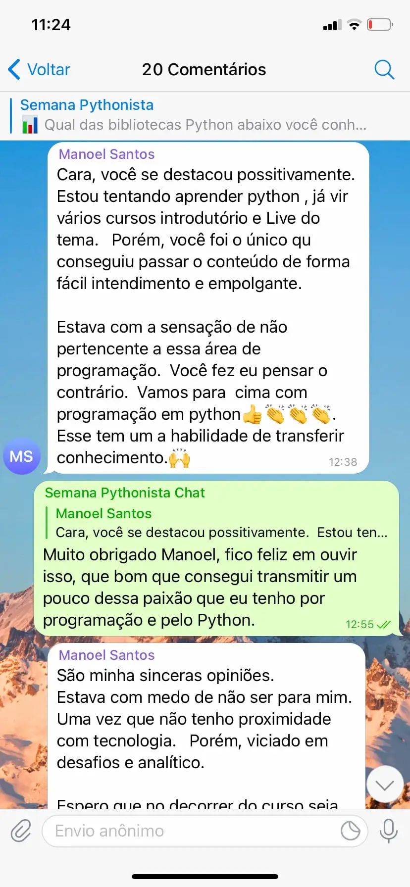 Depoimento de aluno 6