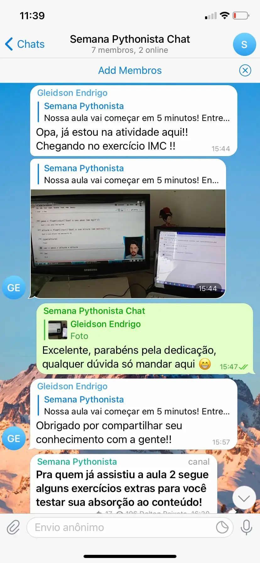 Depoimento de aluno 8